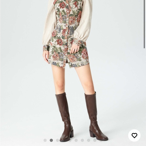 Cider Retro Floral Corduroy Patchy Mini Dress - Picture 2 of 6